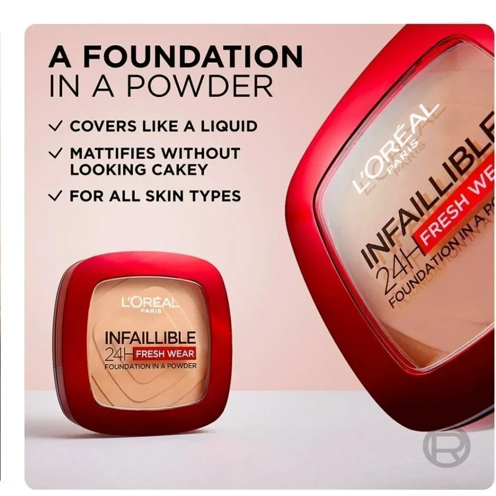 🆕🧴L'Oreal Infallible 24H Fresh Wear Foundation In A Powder - #300,  Amber
